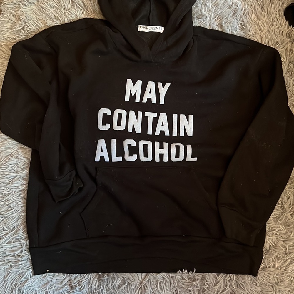 project social t black hoodie may contain alcohol size small womens - Picture 2 of 4
